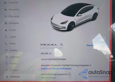 2018 Tesla Model 3 Long Range/Mid Range from USA, damaged, VIN 5YJ3E1EA3JF023264